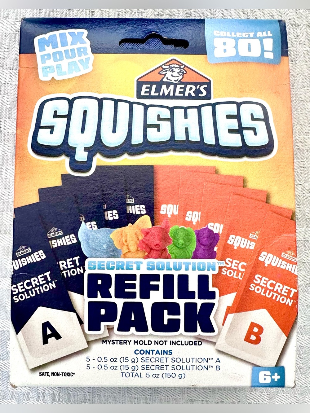 Elmer’s Squishies Secret Solution Refill Pack 10 Pack Mix Pour Play NEW Sealed